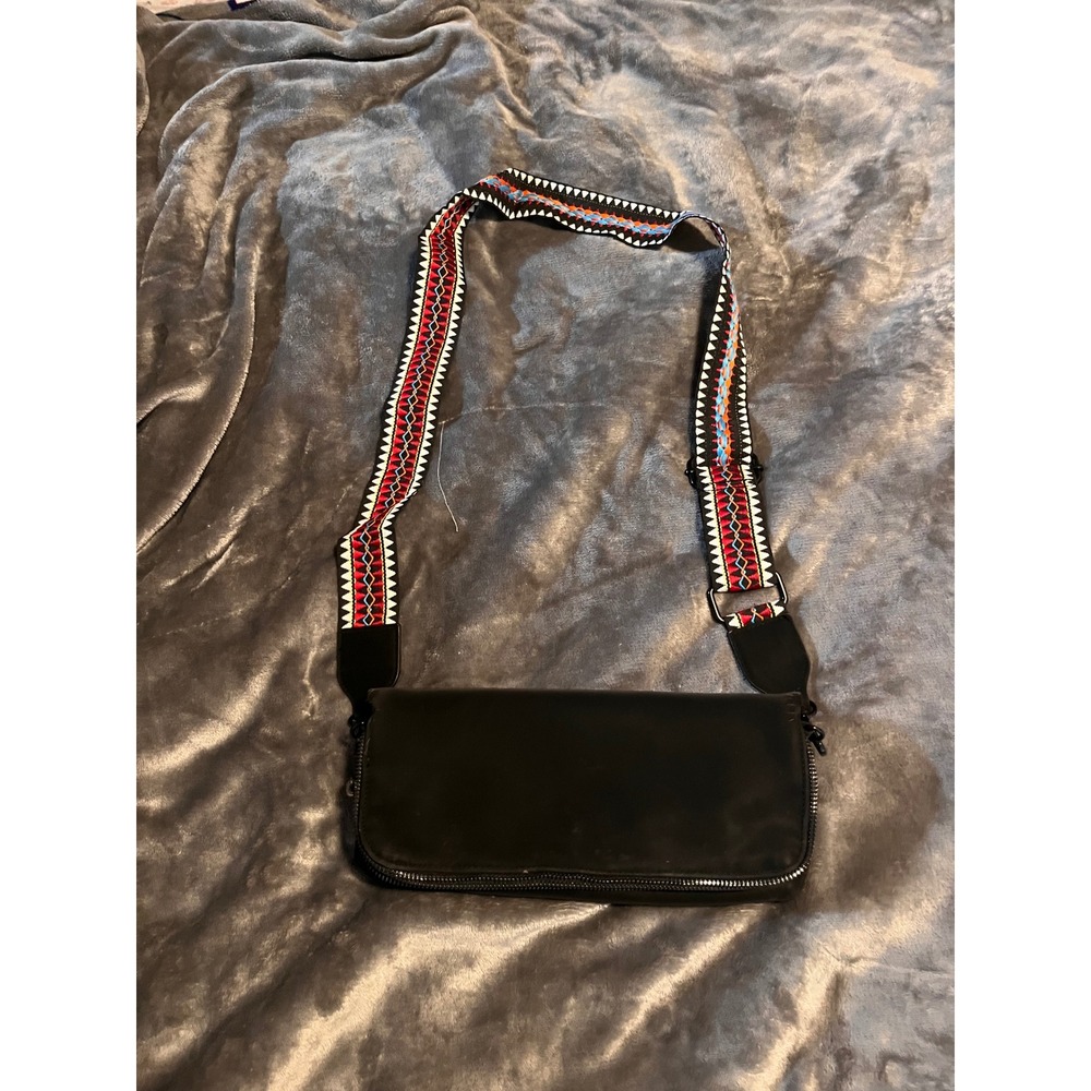 Crossbody Bag with Colorful Woven Guitar Strap Boho